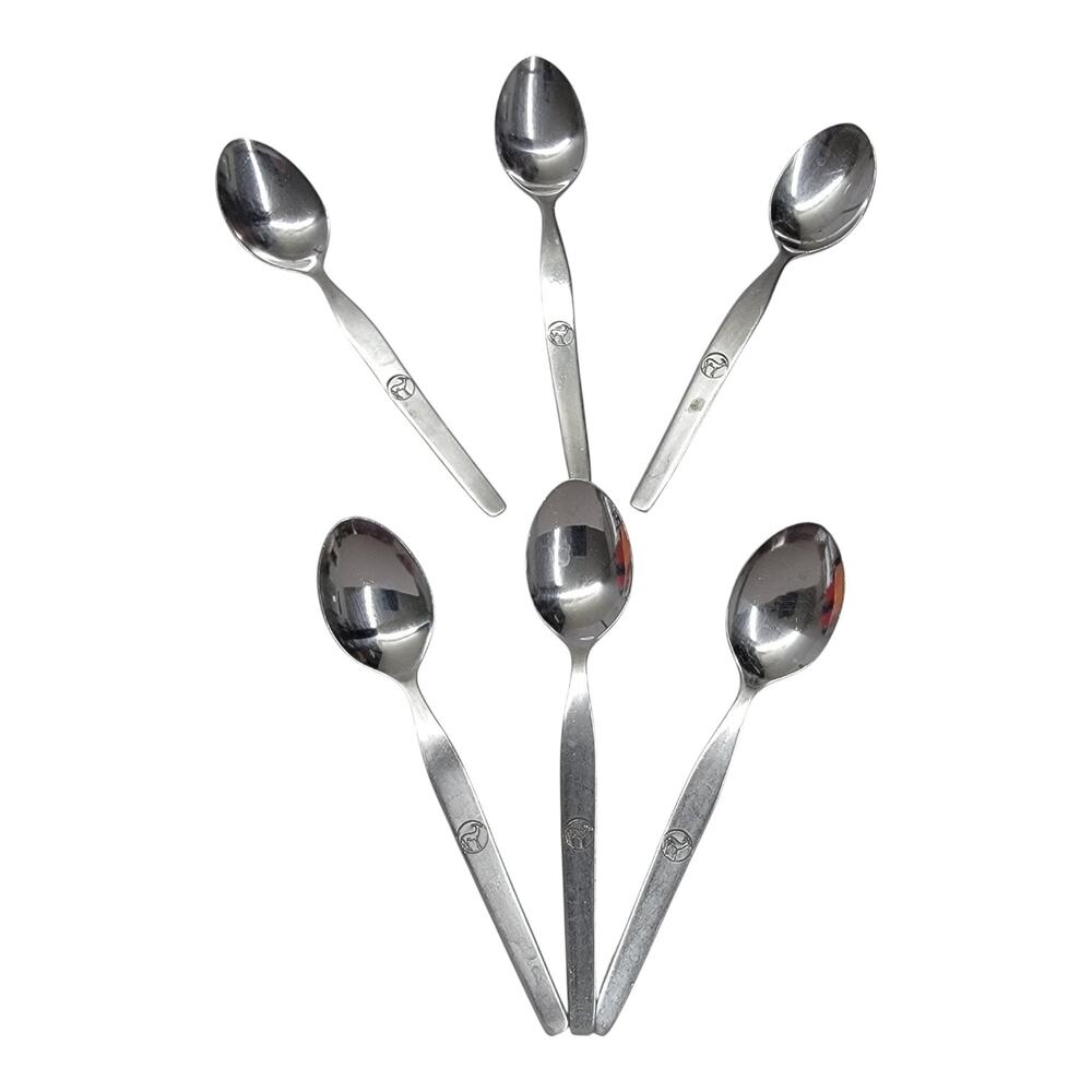 Viners Empire Profile Stainless Steel Teaspoons 6 Pc Set Gazelle Logo Vintage